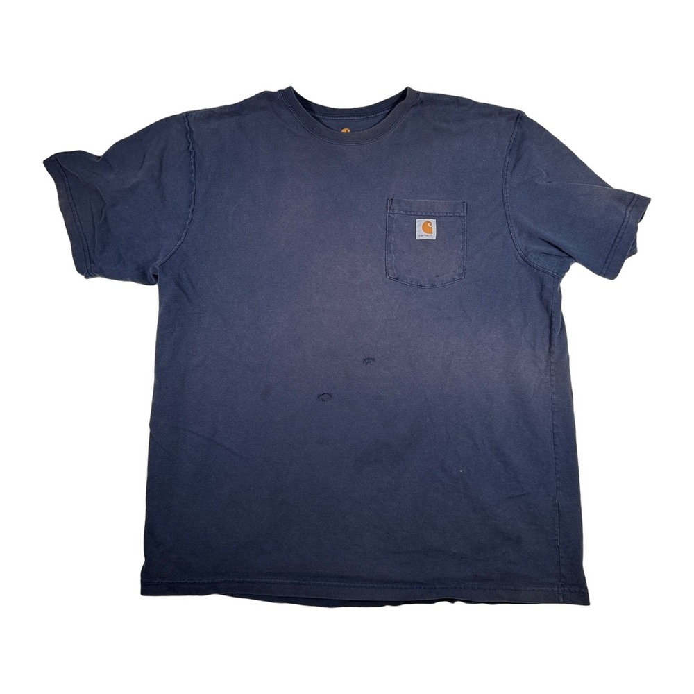 Carhartt Mens XL Navy Blue‎ Original Fit Short Sleeve Pocket T Shirt Workwear